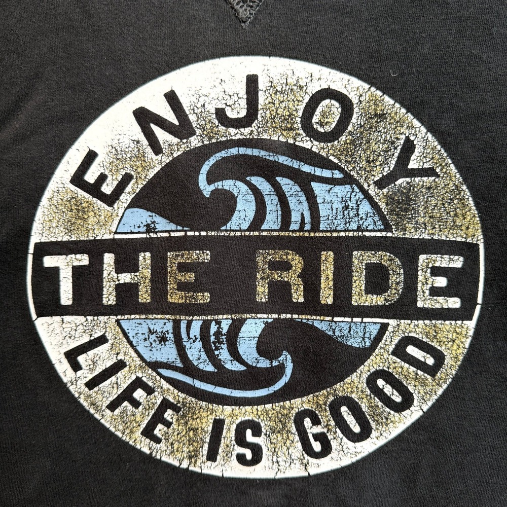Life is Good Enjoy The Ride Sweatshirt Womens Medium Black Graphic Pullover